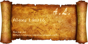 Alexy László névjegykártya